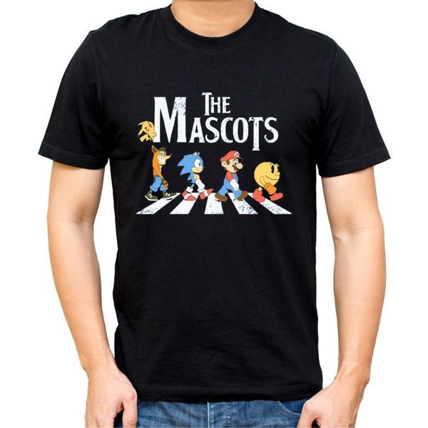 

men's t-shirts the mascots t-shirt casual short-sleeved cotton, White;black