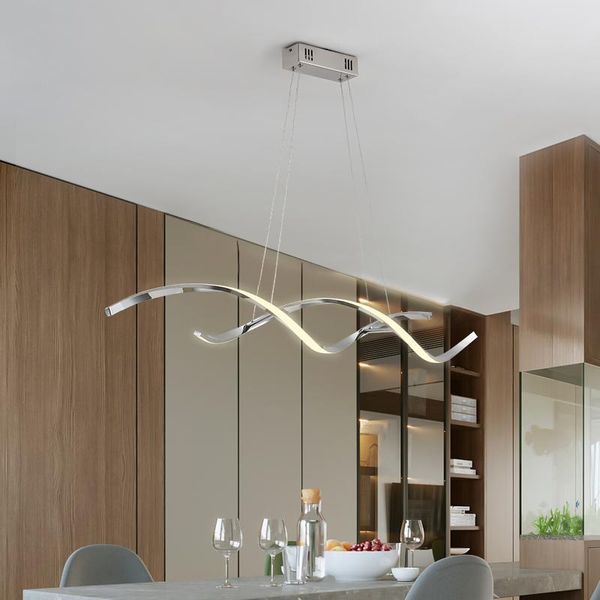 

chrome/gold plated modern led chandelier for dining room kitchen 90-260v length 900mm/1100mm chandeliers