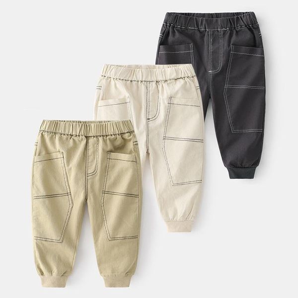 

baby boy trousers spring new pants for boys sweatpants cotton long trousers elastic waist casual pants boys joggers, Blue