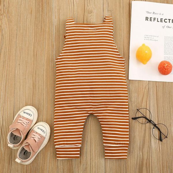 

clothing sets 2021 baby summer 0-18m born infant boy girl striped romper clothes sleeveless outfit jumpsuit, White