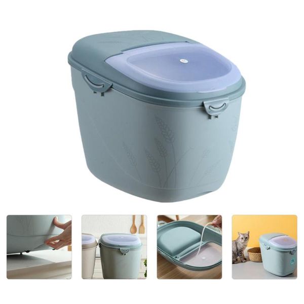 

1pc sealing rice box kitchen rice bucket waterproof storage container (blue)