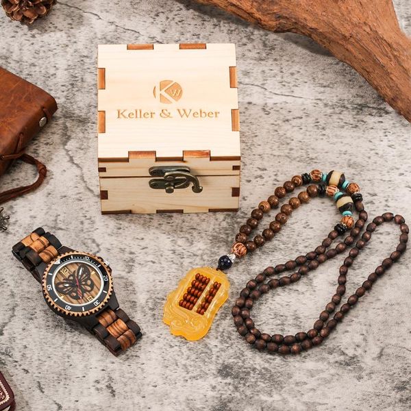 

wristwatches men's butterfly face antique quartz wristwatch male classical wooden band clock man watch with buddhist necklace, Slivery;brown