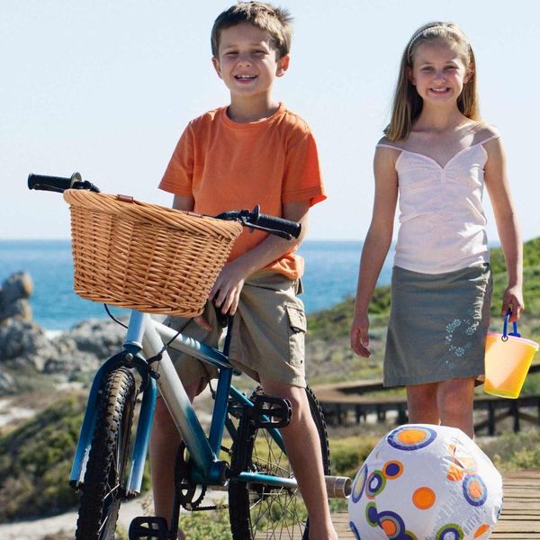 

basket d shape handlebar basket natural willow bicycle square easy installation handlebar easy installation children bike