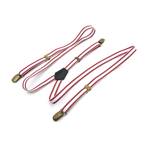 

white red clip-on suspenders elastic y-shape adjustable braces heavy duty y back suspenders clip on unisex, Black;white