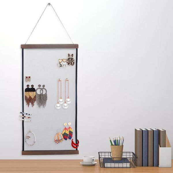 

jewelry pouches, bags portable wall-mounted earring holder mesh storage display rack organizer sunglasses save space wall decoration, Pink;blue