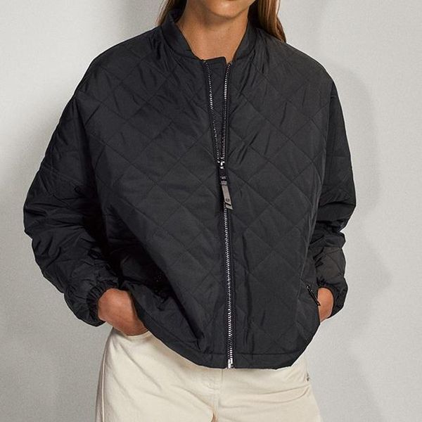 

women's jackets 2021 autumn and winter cotton coat thin section lightweight fashion jacket short women, Black;brown
