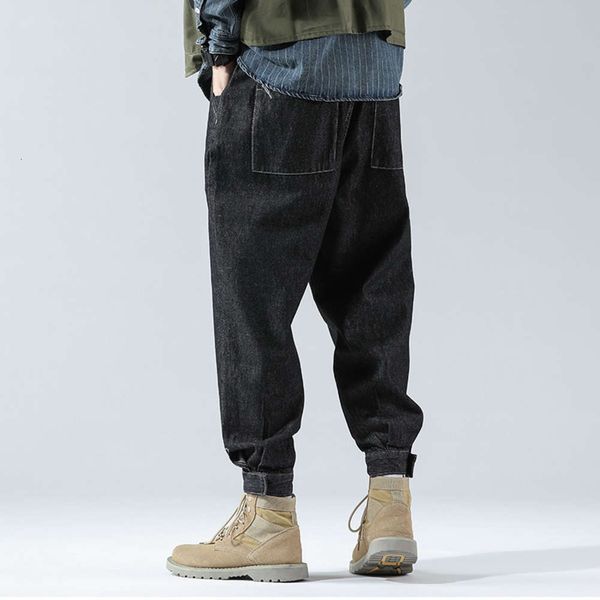 

autumn and winter 2020 new fashion brand large size harlan jeans leggings men's pants, Black