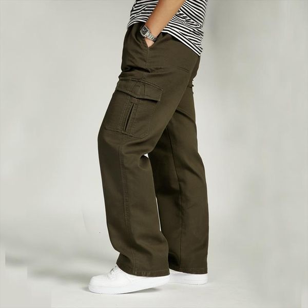 

big size xl 6xl autumn women pant winter cargo cotton pocket joggers harem casual loose wide leg long trousers, Black