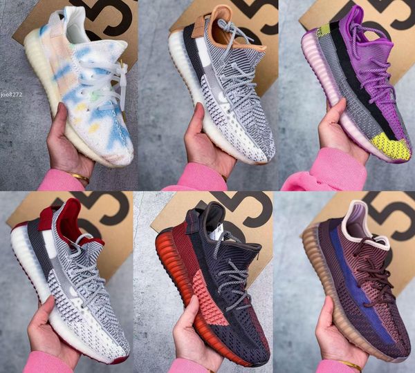 

new kanye v2 men running shoes chaussures de designer fade carbon natural earth cinder reflective mens trainers women sneakers