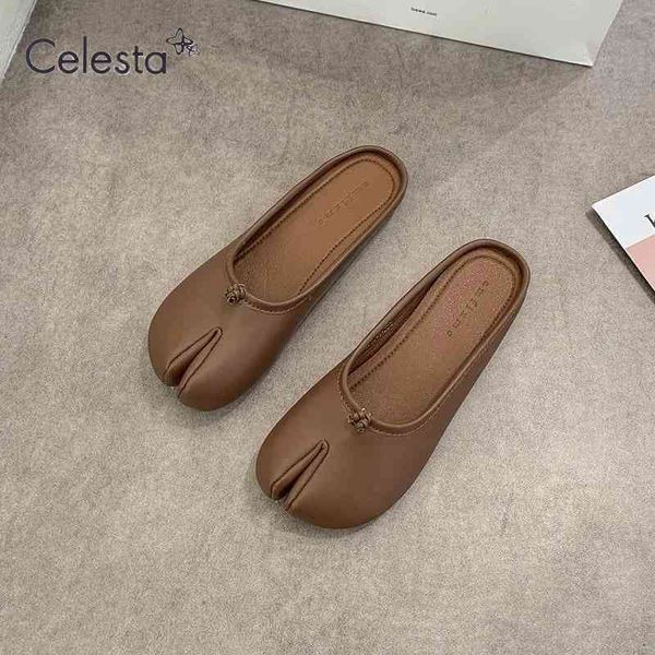 

sandals celesta flat pig trotter horseshoe real british style shoes leisure comfort moccasins chaussures plates 66mg, Black