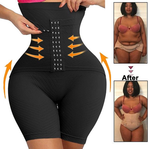 

women's shapers waist trainer corset high waisted body shaper short shapewear for women tummy control thigh bulifter slimming underwear, Black;white