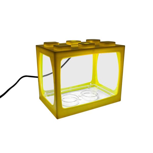 

aquariums living room mini aquarium gift rectangle portable acrylic durable home usb connection office fish tank deskwith led light