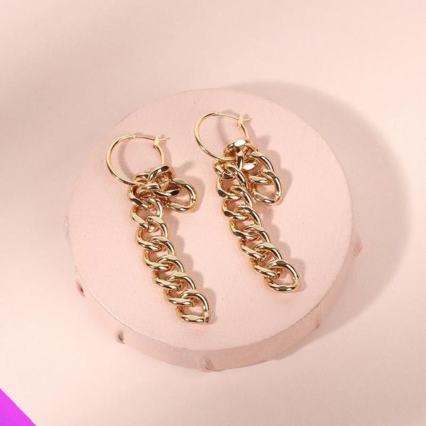 

stud wholesale 10 golden simple chain earrings classic romantic sweet jewelry gift ladies girls 2021, Golden;silver