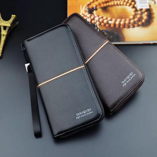 

wallets luxury male leather purse ruo fei men's clutch handy bags business men black brown dollar price b34, Red;black
