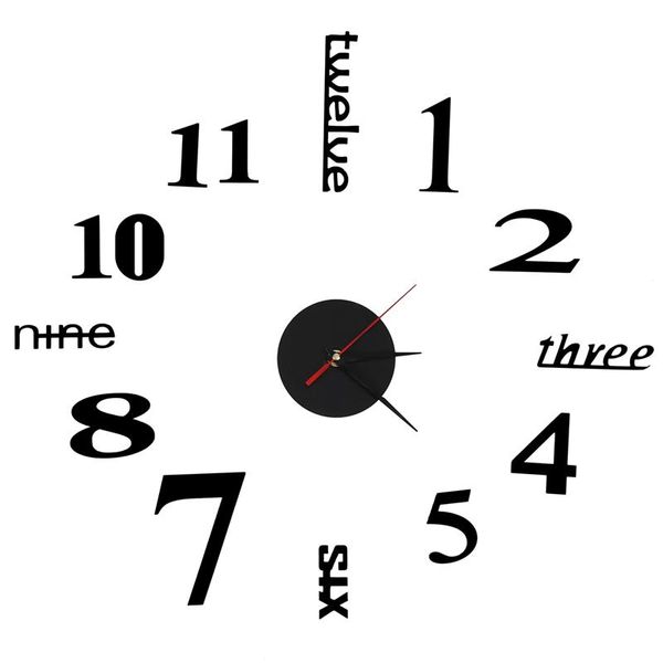 

wall clocks 3d large clock mirror sticker big watch home decor unique gift diy