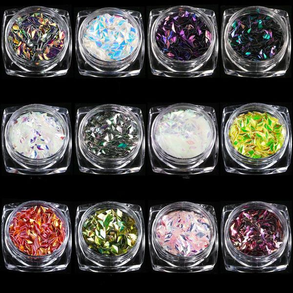

nail art decorations 3d laser triangle glitter flake decor manicure accessories crystal rhinestone cone round pointed jewelry, Silver;gold