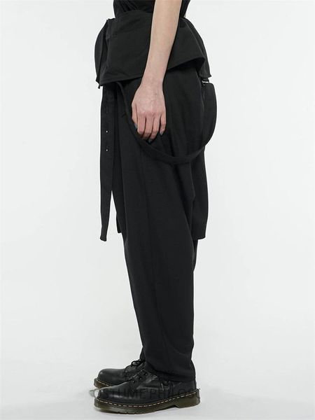 

men's pants large size black slacks with loose straps for both men and women cargo