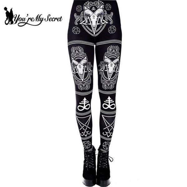 

[you're my secret] animal printed leggings gothic horse women fashion ankle pants fitness workout leggin 4 colors 211204, Black