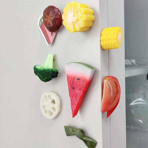 

fridge magnets cute fruit vegetable simulation 3d home decor watermelon corn broccoli magnetic refrigerator paste sticker gift