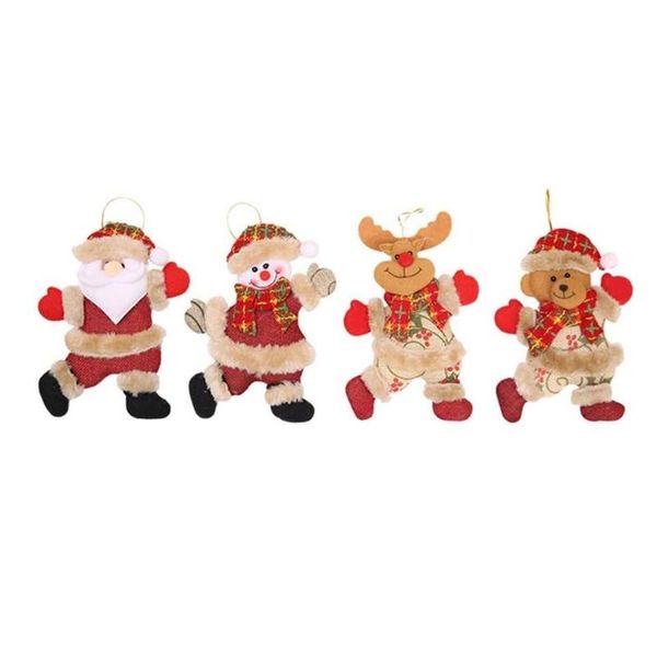 

christmas decorations ornaments 10 pieces hanging plush decoration tree bows home santa snowman elk bear
