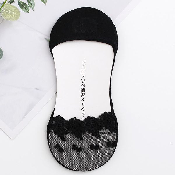 

socks & hosiery summer women's shallow mouth lace antiskid invisible sock laciness women boat, Black;white