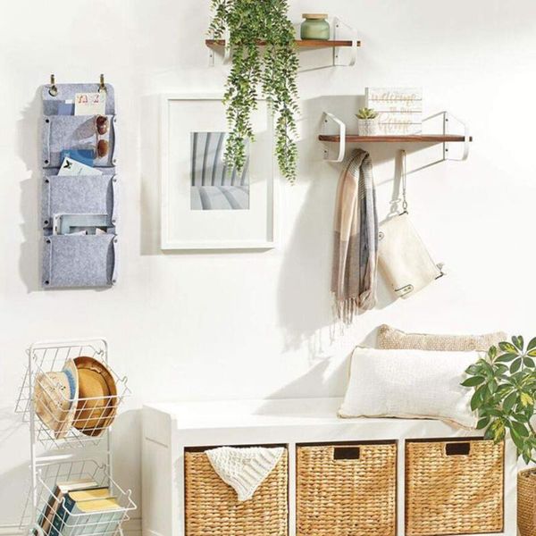 

storage boxes & bins 1*65*24cm bag 3 tier door hanging organiser felt pockets wardrobe for home