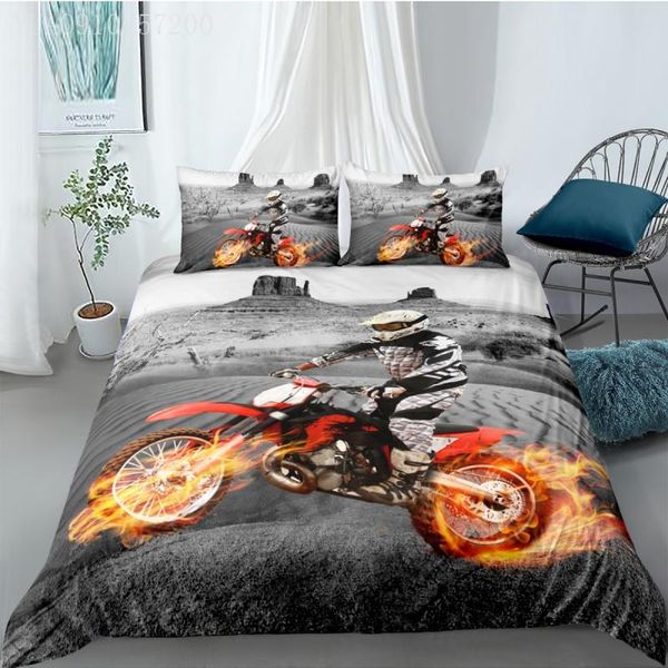 

bedding sets fashion 3d printed set motorcycle racing fire duvet covers pillowcases comforter bedclothes bed linen