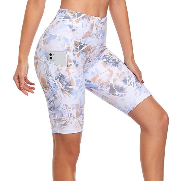 

yoga outfit women print sport high waist shorts pocket training running fitness short push up pantalones cortos mujer35