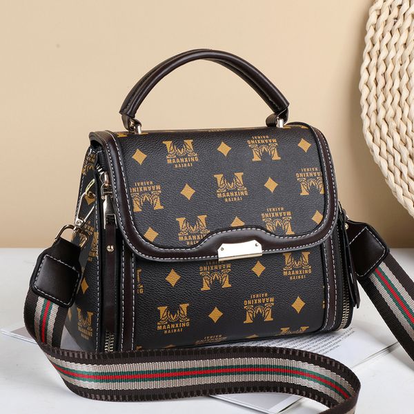 

bag female 2021 new fashion korean version single printed hand messenger bag wide shoulder belt