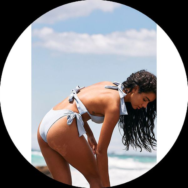 

women swimsuit 2021 push up swimwear bikini set new dyed high waist strap ess for print polyester suit bath mayo de bain emug, Blue