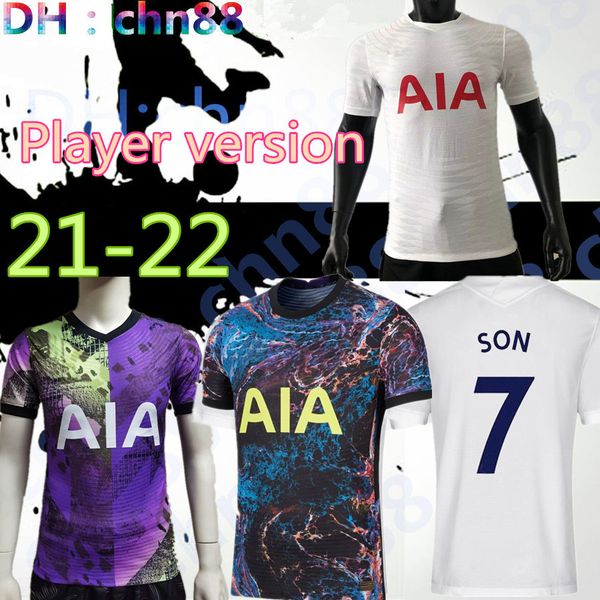 

player version 21 22 kane son bergwijn ndombele soccer jerseys 2021 2022 lucas dele tottenham jersey football kit shirt lo celso home bale, Black;yellow
