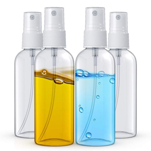 30pcs recarregável jarro transparente transparente plástico frasco de perfume atomizador 10/30 / 50/60 / 100ml vazio pequeno spray garrafas de suporte logotipo personalizado