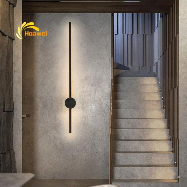 

nordic minimalist led wall lamp switch lighting living room restaurant cafe black lamp corridor wall lights fixture luminaires