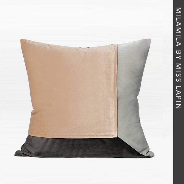 

pillow case miss lapin modern style sofa cushion cover color blocking design thick velvet soft throw 50x50cm