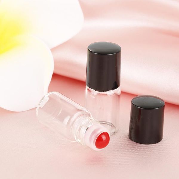 

storage bottles & jars 10pcs/pack super mini 1ml glass roll on bottle essential oil vials with roller metal ball 100% and high quality