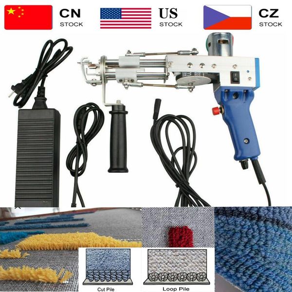 

notions electric manual cut pile carpet weaving flocking 100-240v adjustable rug tufting gun machine td-01/02 cut/loop, Black