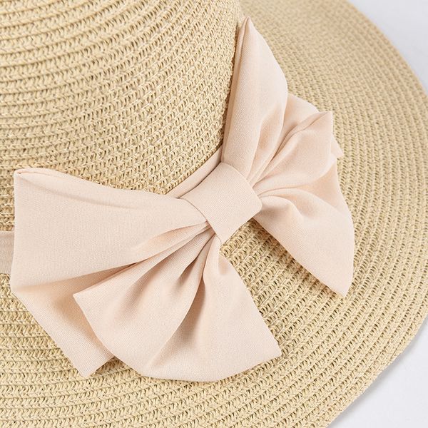 

2021 new women sun wide brim bow beach female summmer straw hats rkdg, Blue;gray