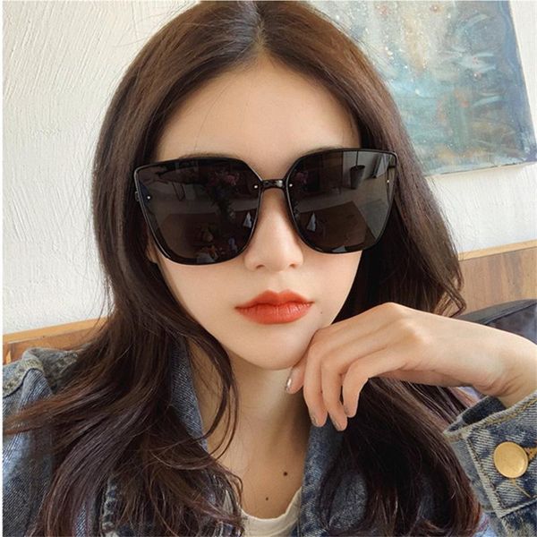 

fashion sunglasses frames 2021 wanghongjiepai women's large frame thin, Black