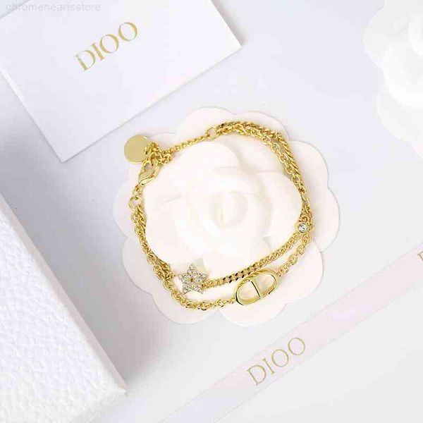 

luxry fashion design bracelet jewelry d/or cletter female classic double-layer chain body, Golden;silver