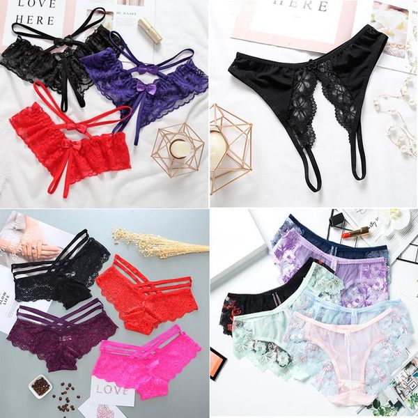 

women's panties underwear for women ladies lace seamless cross strap briefs lingerie g string thong high quality, Black;pink