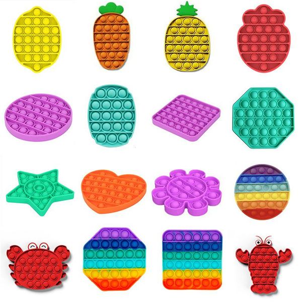 

2021 push popit bubble sensory fidget toy autism squishy stress reliever toys kid unicorn pop it fidget toys dhl shipping