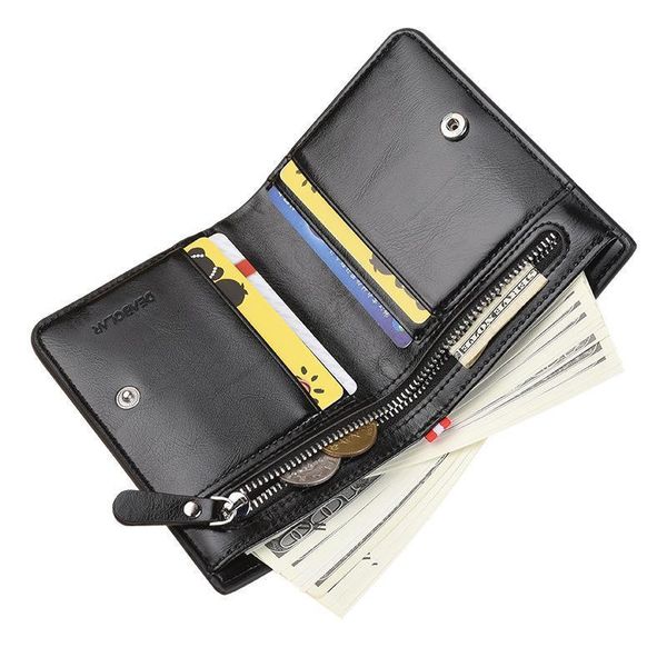 

fashion leather brand bilfold men wallet with coin bag zipper small money purses dollar slim purse clip, Red;black