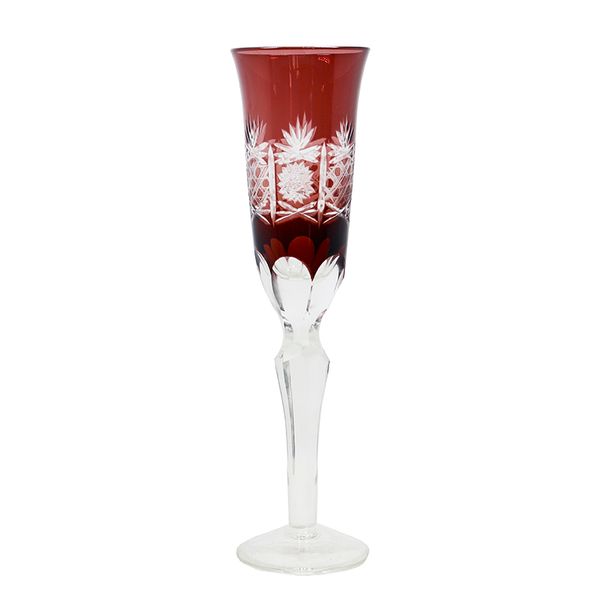 

crystal japanese style amber red hand-carved goblet cocktail glass champagne wine vessel for party