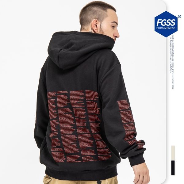 

fgss men's wear new nasa street hip hop hoodie in autumn and winter 2020, Black