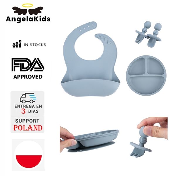 

children's dishes baby silicone sucker bowl smile face plate tableware set kids waterproof pl 211012