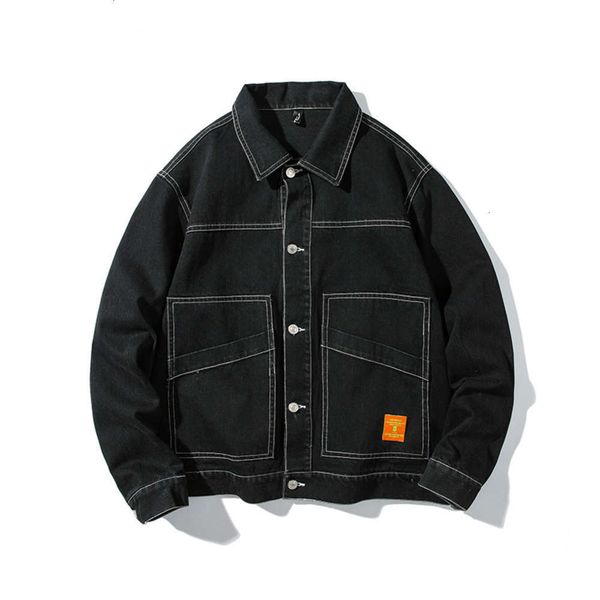 

autumn jeans men's fashion brand loose street jacket, Black;brown