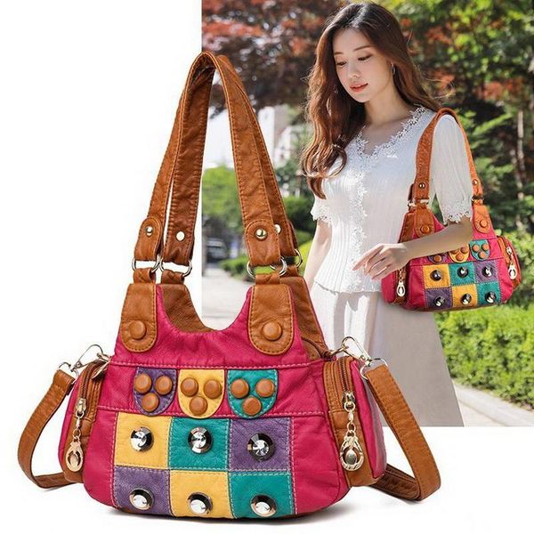 

evening bags fashion for luxury handbags women designer 2021 vintage crossbody pu leather black soft washed messenger flap bag