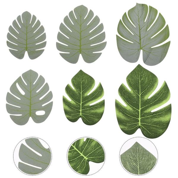 

24pcs simulation monstera leaf table mats eva hawaii party table decors