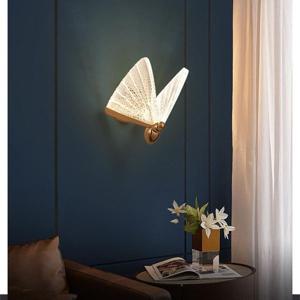 

wall lamps light luxury butterfly lights for home nordic simple led bedside bedroom living room corridor modern lamp decoration