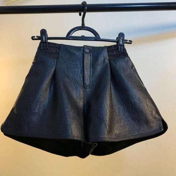 

women's shorts high waist pu leather korean style fashion black spring autumn women skinny work party wear female y30, White;black